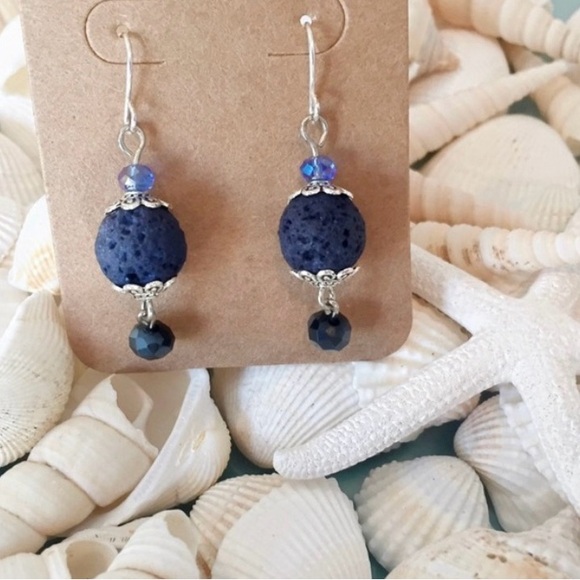 Free People Jewelry - Free People Purple lava bead Dangle Earrings New